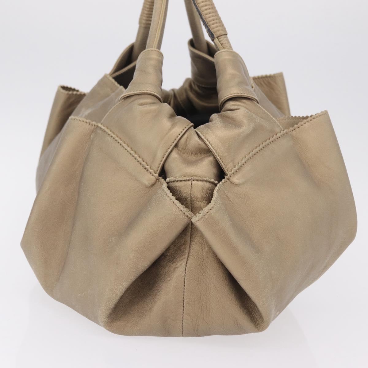 LOEWE Nappa Aire Hand Bag Leather Gold Auth 209882A