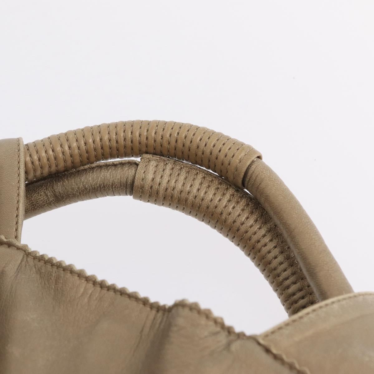 LOEWE Nappa Aire Hand Bag Leather Gold Auth 209882A