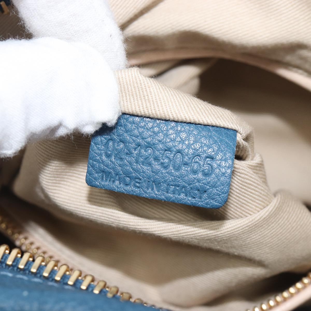 Chloe Paraty Hand Bag Leather 2way Blue Gold Auth 209886V