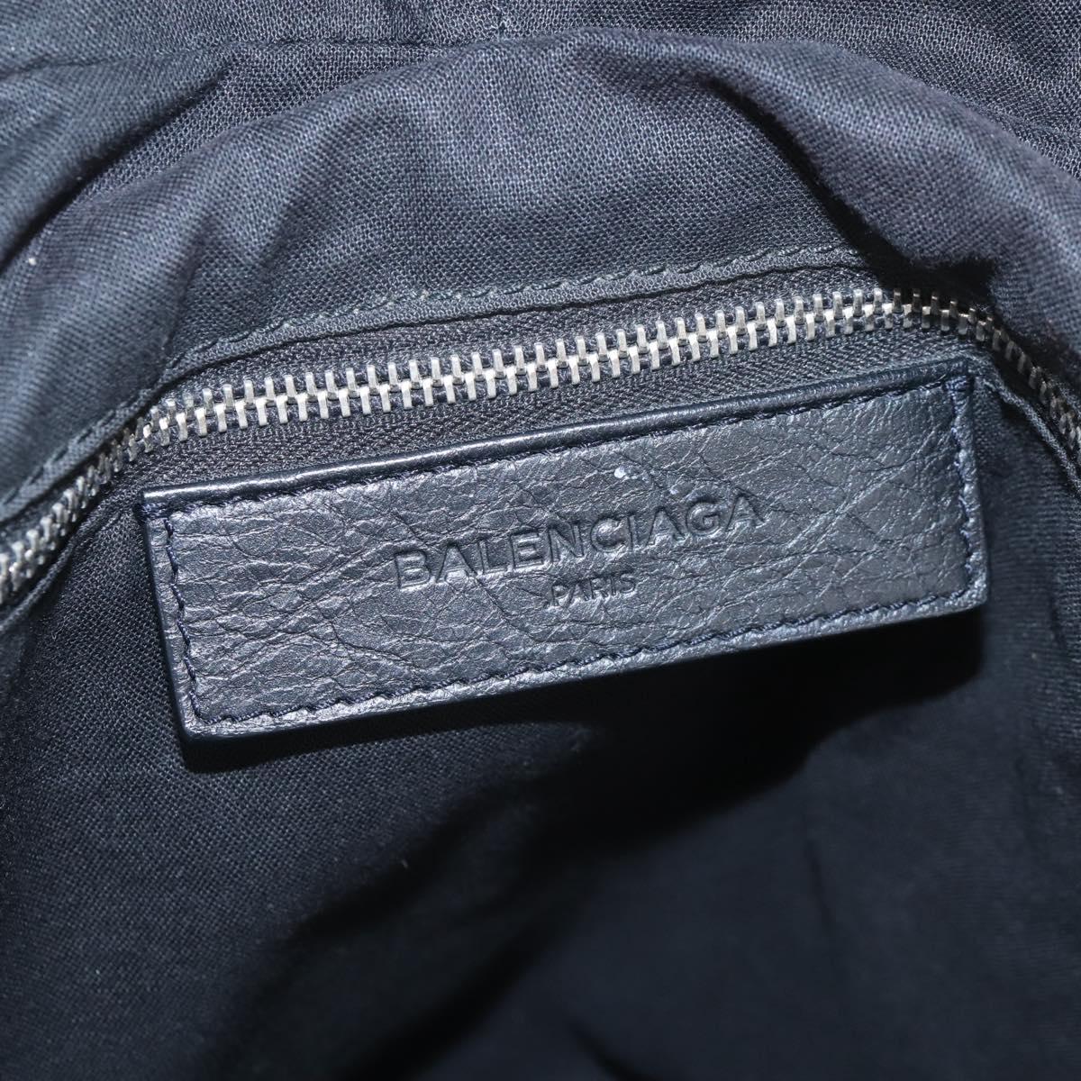 Balenciaga Classic Mini Folder Bag Leather 2way Black Silver 340134 Auth 209887V