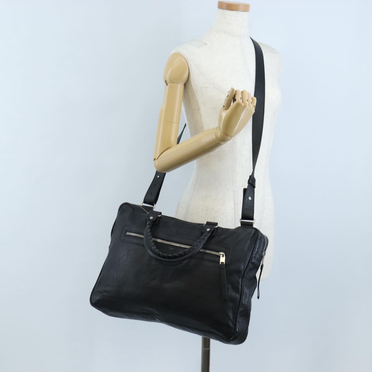 Balenciaga Classic Mini Folder Bag Leather 2way Black Silver 340134 Auth 209887V