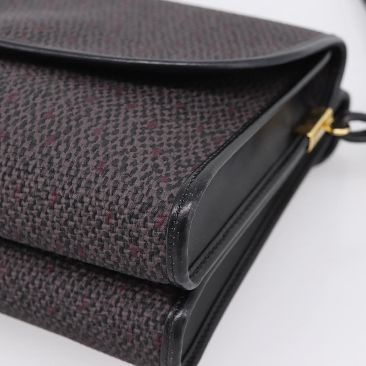 Saint Laurent Shoulder Bag PVC Canvas Gray Gold Auth 209888V