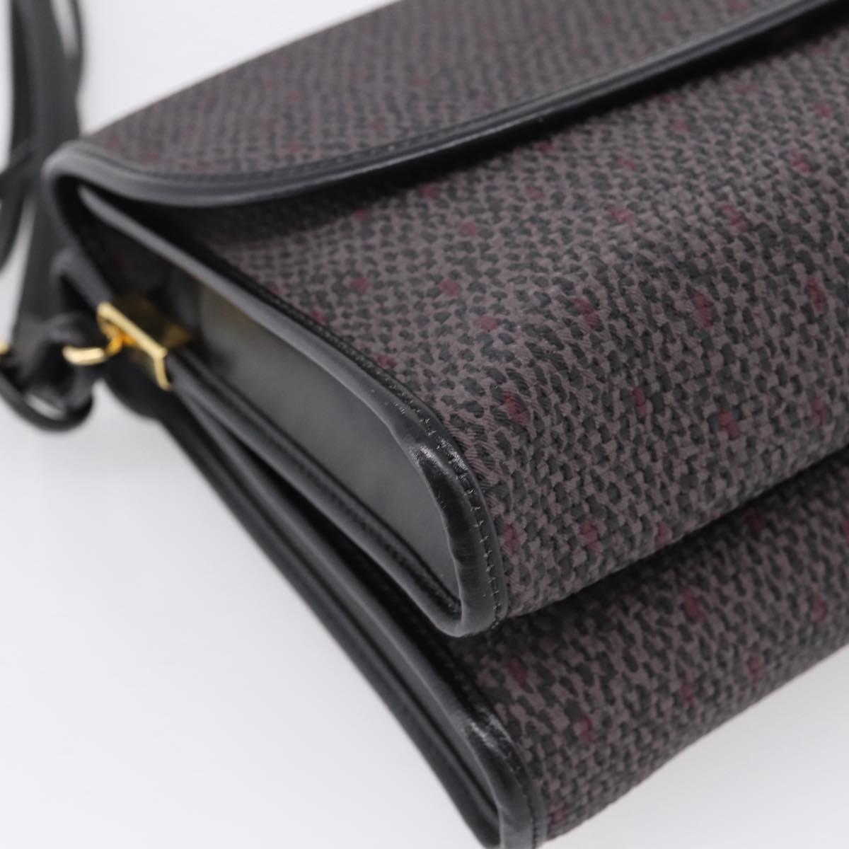 Saint Laurent Shoulder Bag PVC Canvas Gray Gold Auth 209888V