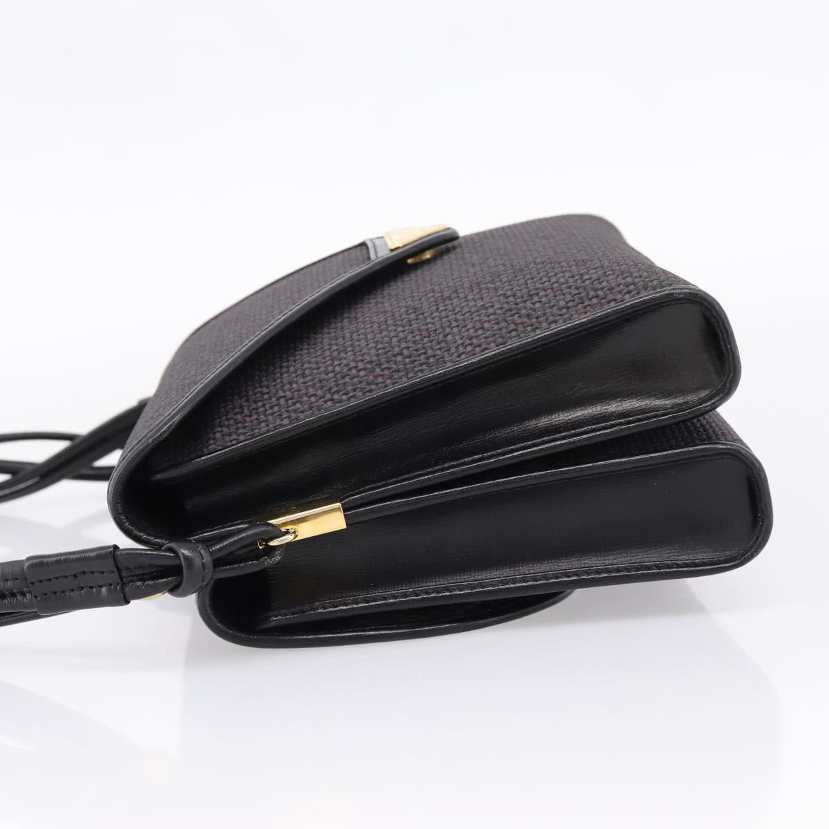 Saint Laurent Shoulder Bag PVC Canvas Gray Gold Auth 209888V