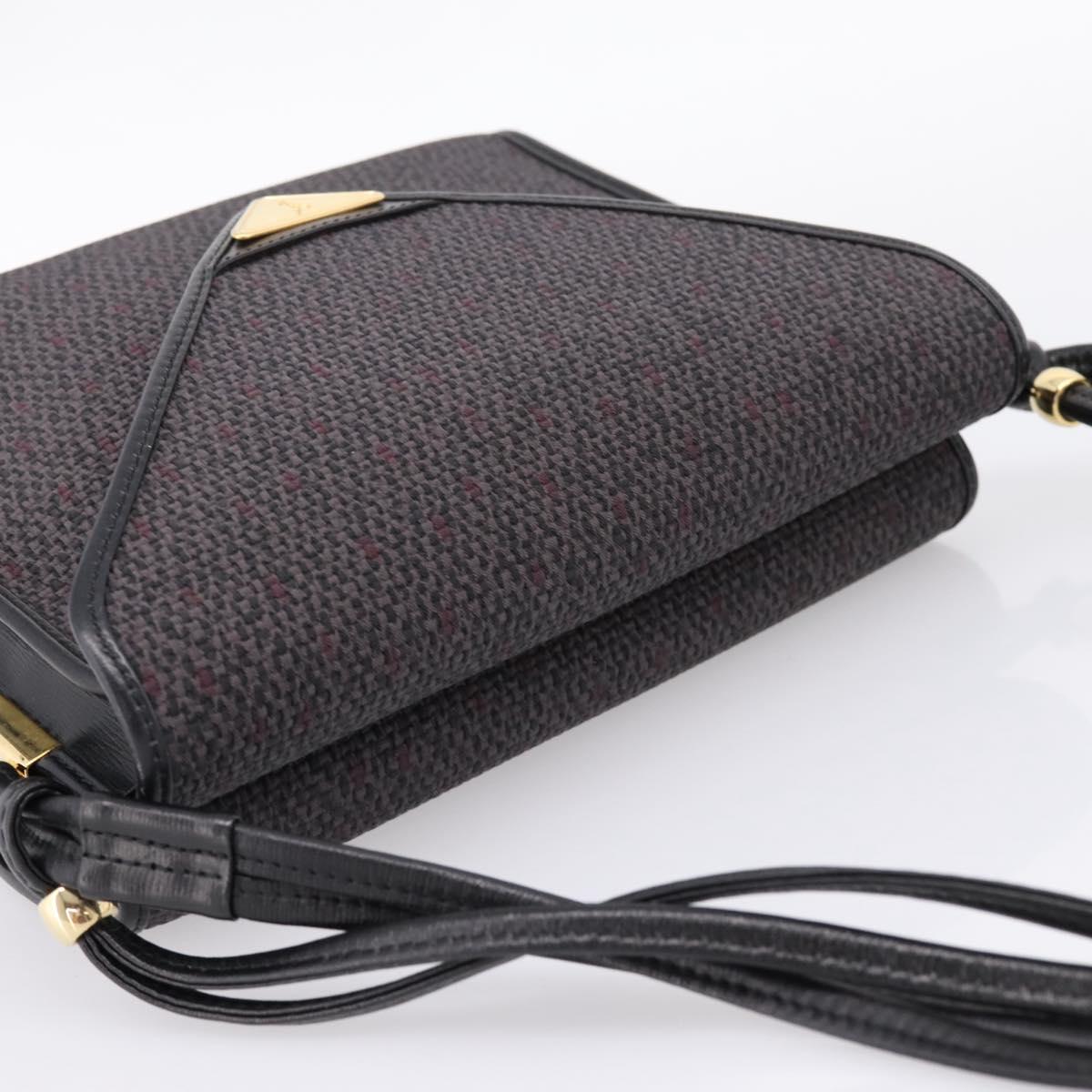 Saint Laurent Shoulder Bag PVC Canvas Gray Gold Auth 209888V