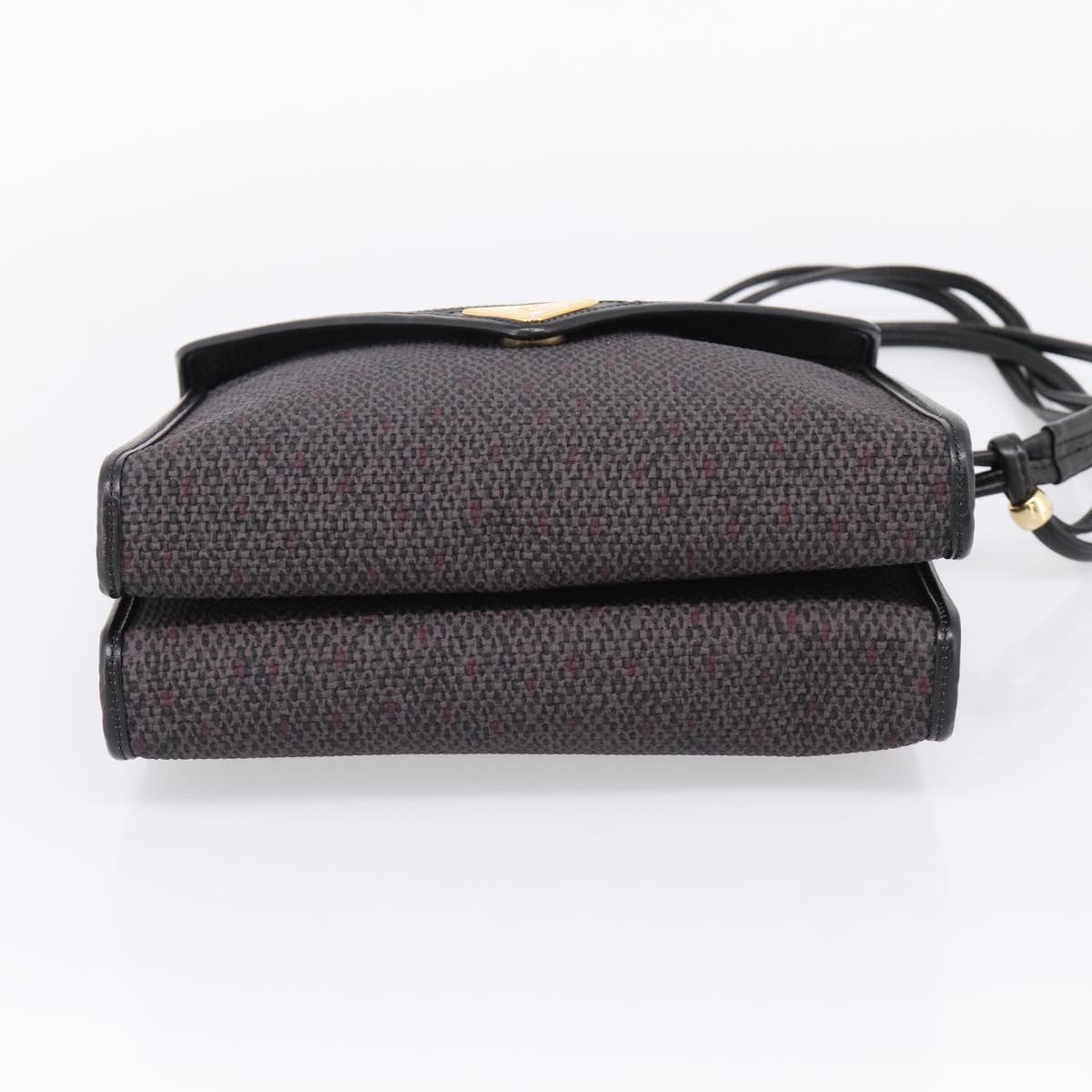Saint Laurent Shoulder Bag PVC Canvas Gray Gold Auth 209888V