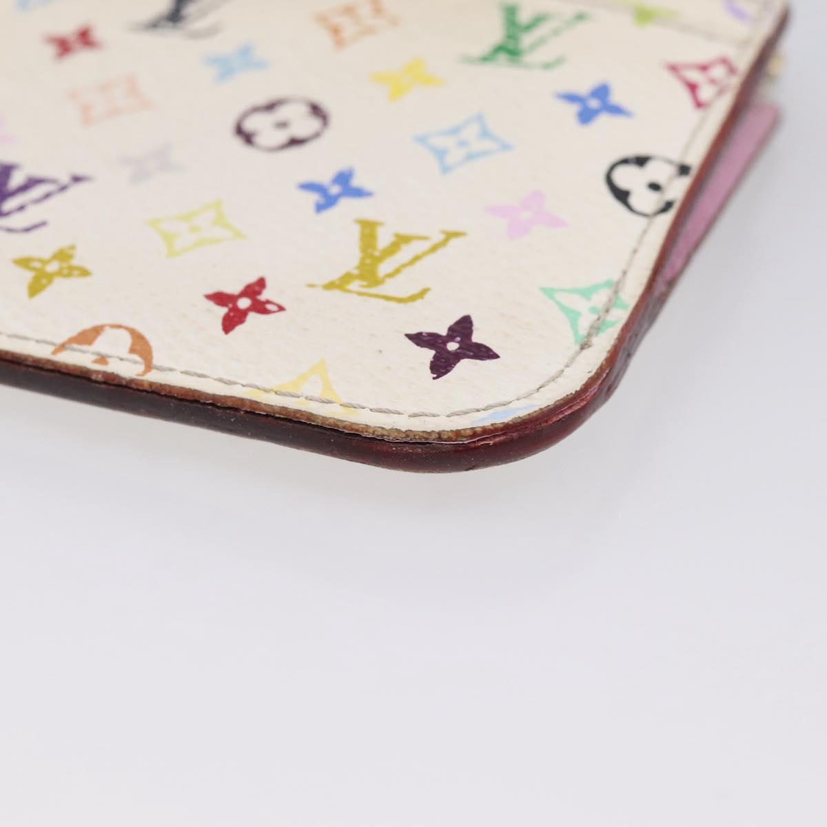 LOUIS VUITTON Multicolor Pochette ClesNM Coin Purse White M93734 LV Auth 209892
