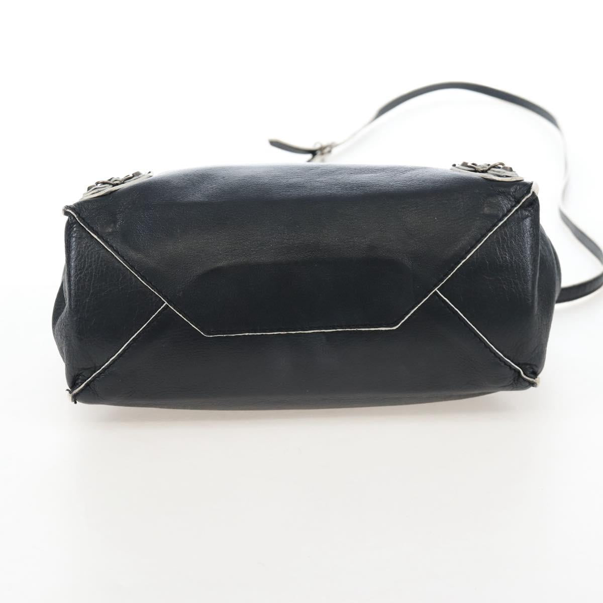 Balenciaga Paper Mini Hand Bag Leather 2way Black Gold 305582 Auth 209893V