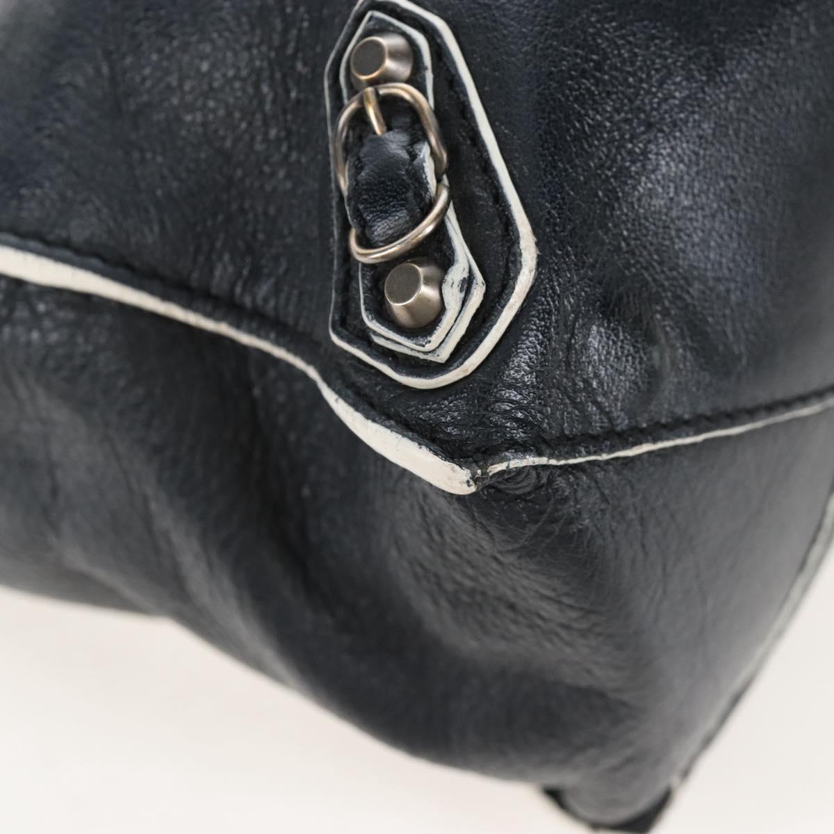 Balenciaga Paper Mini Hand Bag Leather 2way Black Gold 305582 Auth 209893V