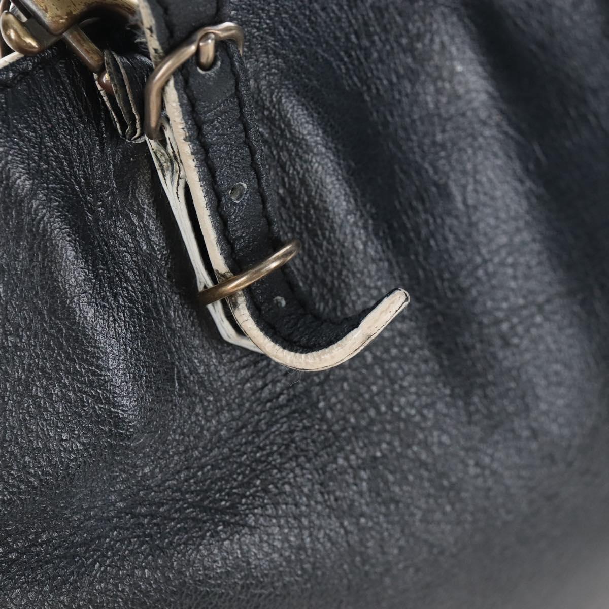 Balenciaga Paper Mini Hand Bag Leather 2way Black Gold 305582 Auth 209893V