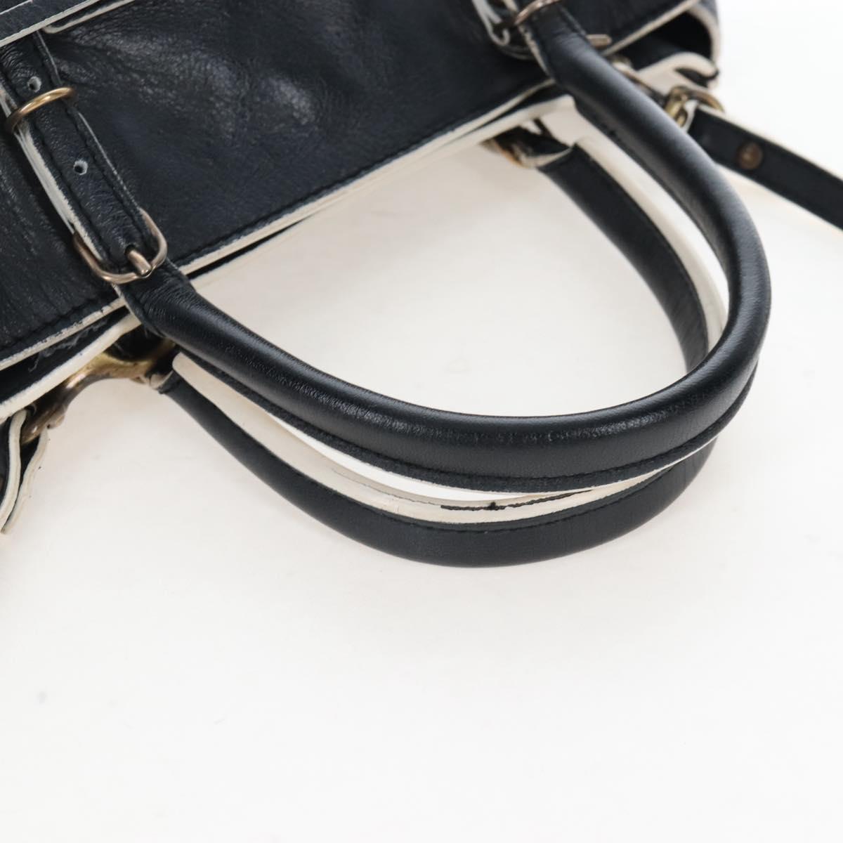Balenciaga Paper Mini Hand Bag Leather 2way Black Gold 305582 Auth 209893V