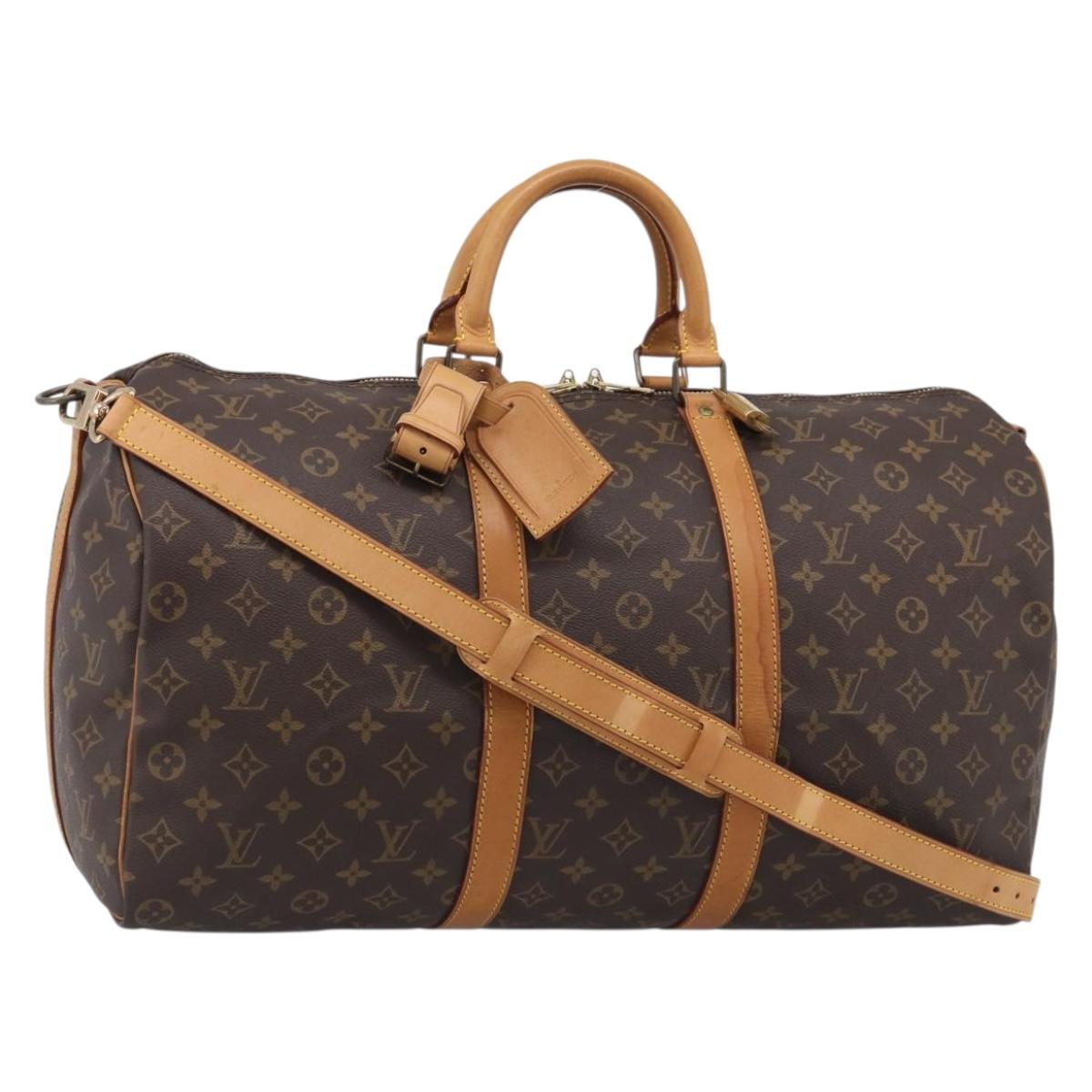 LOUIS VUITTON Monogram Keepall Bandouliere 50 Boston Bag M41416 LV Auth 209898V