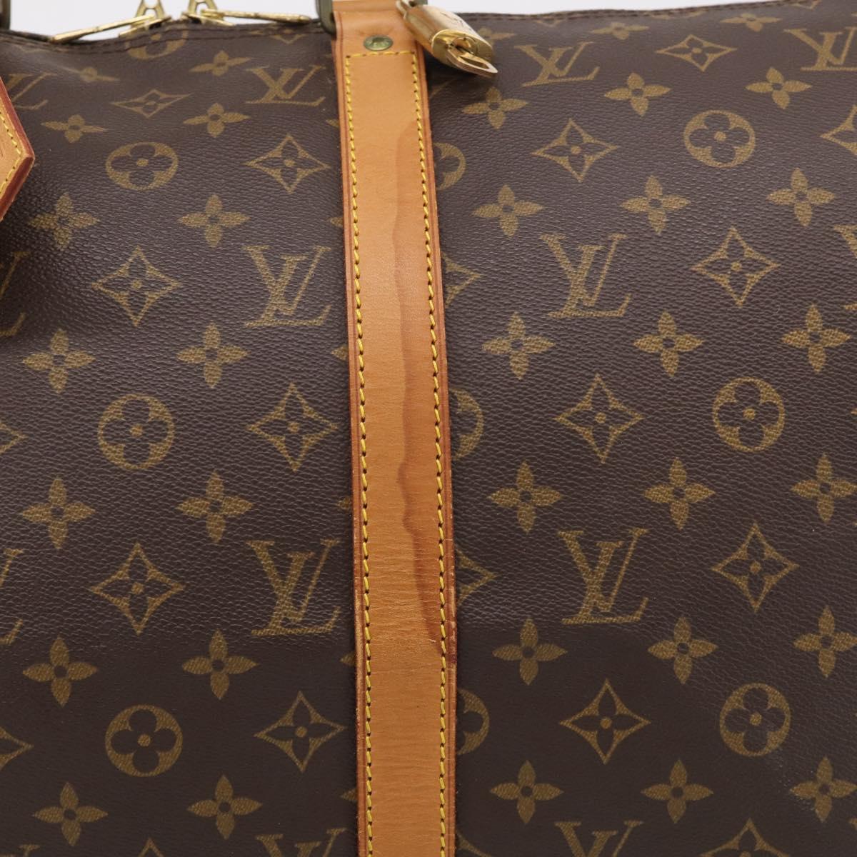 LOUIS VUITTON Monogram Keepall Bandouliere 50 Boston Bag M41416 LV Auth 209898V