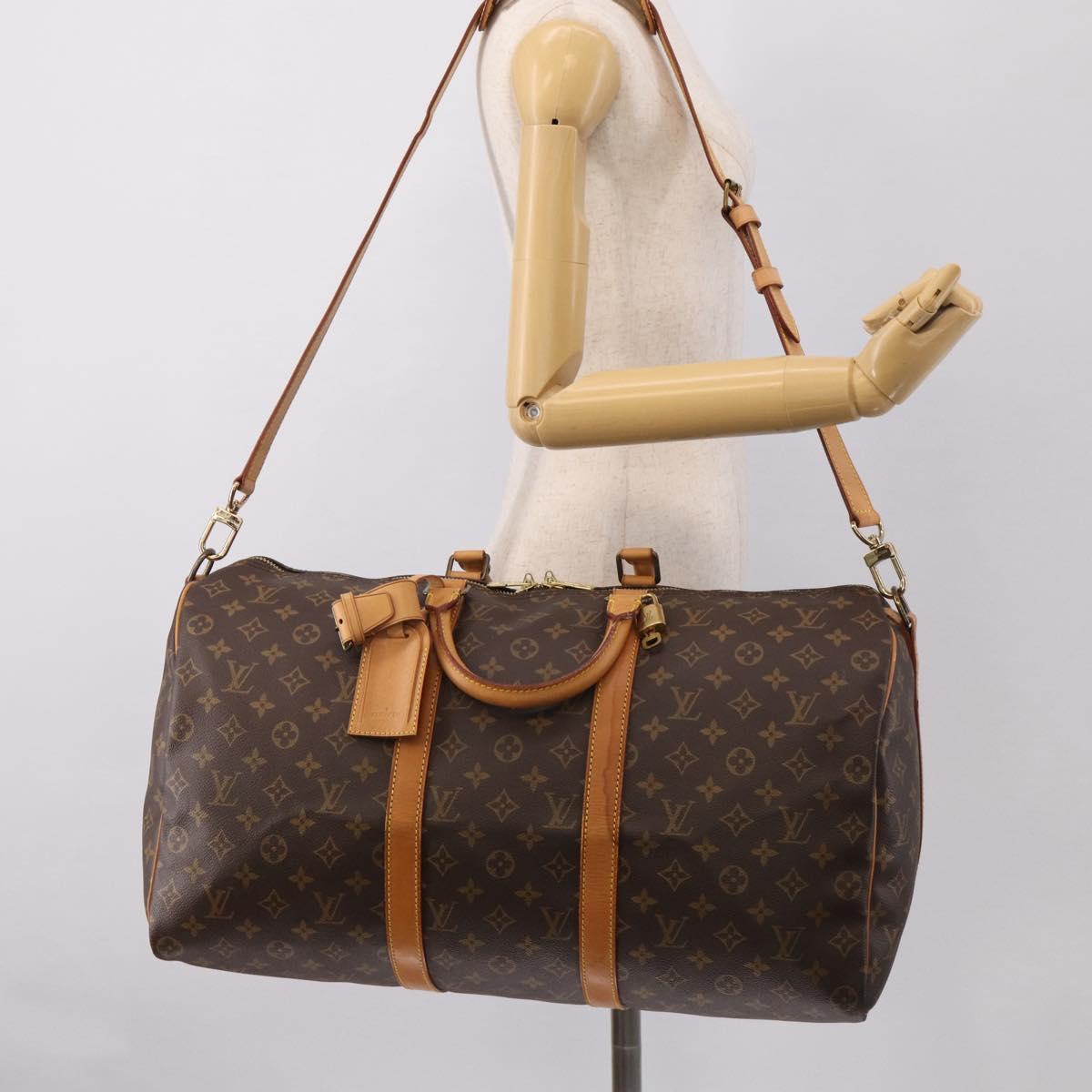 LOUIS VUITTON Monogram Keepall Bandouliere 50 Boston Bag M41416 LV Auth 209898V