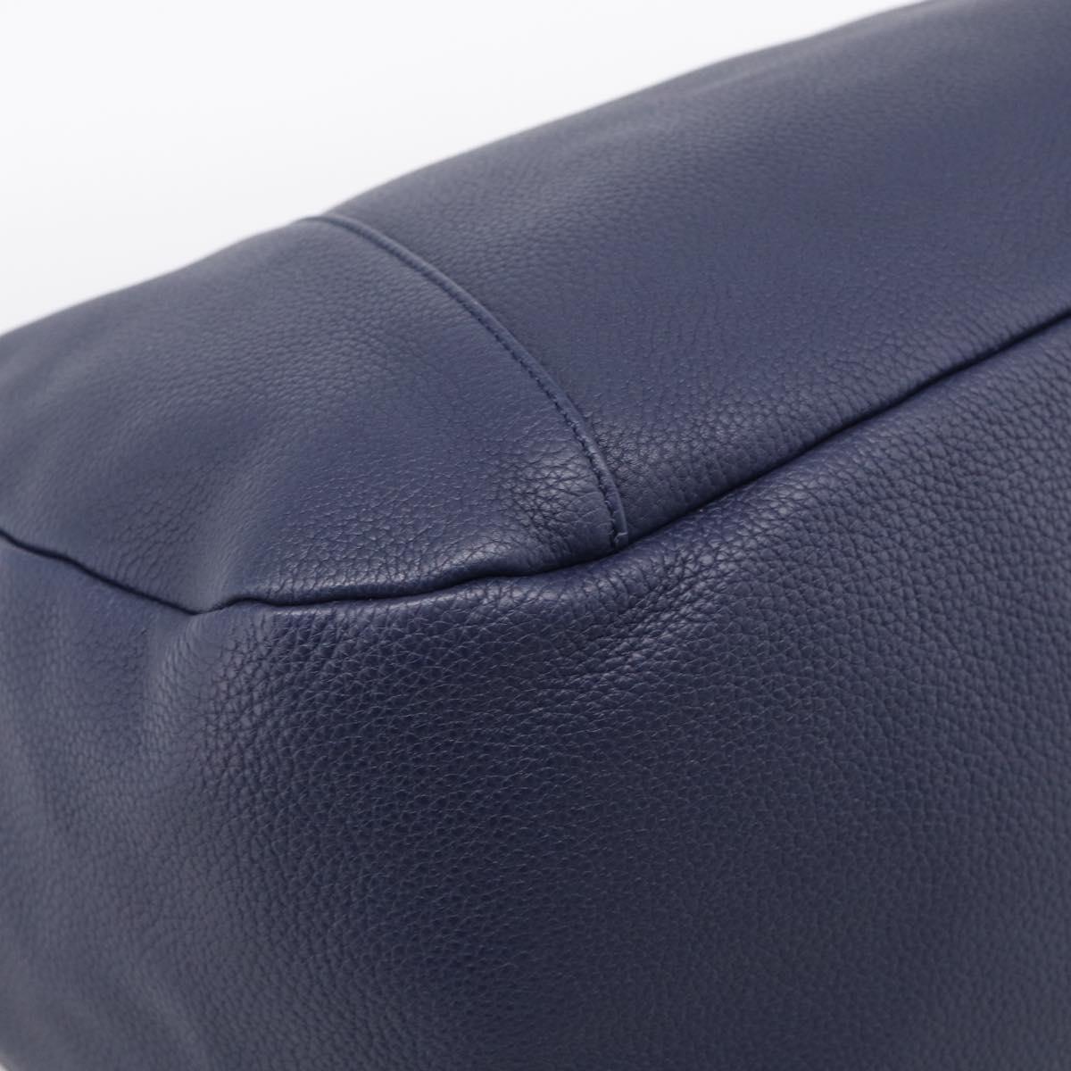 LOEWE Karie Shoulder Bag Leather Navy Gold Auth 209899V