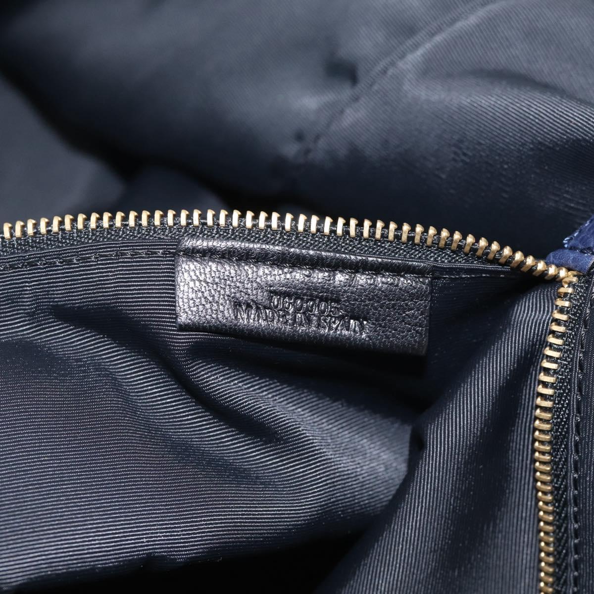 LOEWE Karie Shoulder Bag Leather Navy Gold Auth 209899V