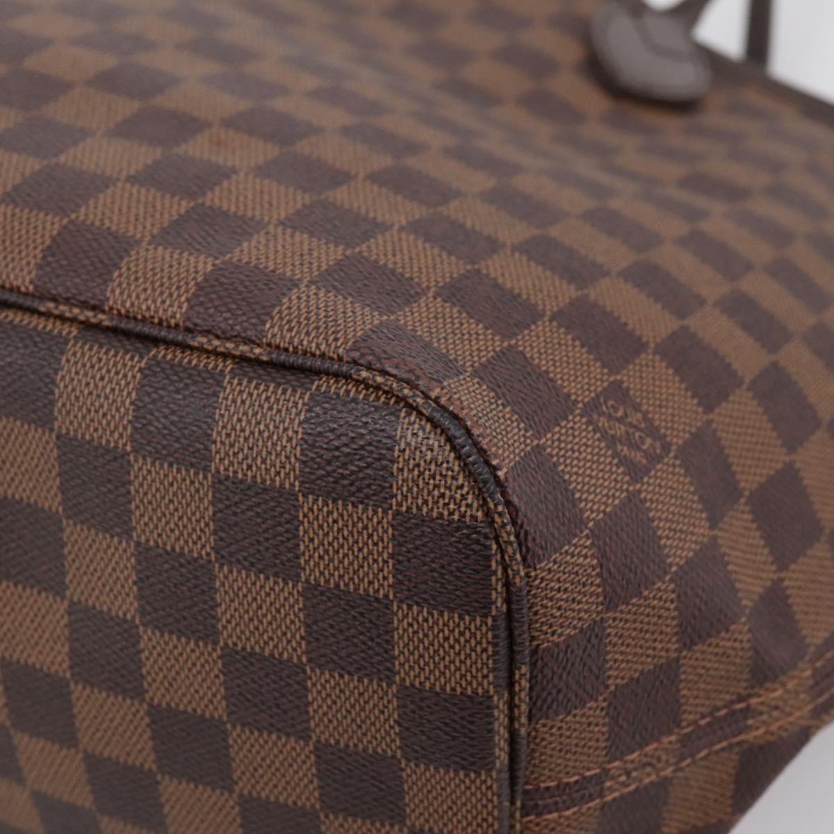 LOUIS VUITTON Damier Ebene Neverfull MM Tote Bag N51105 LV Auth 209908V