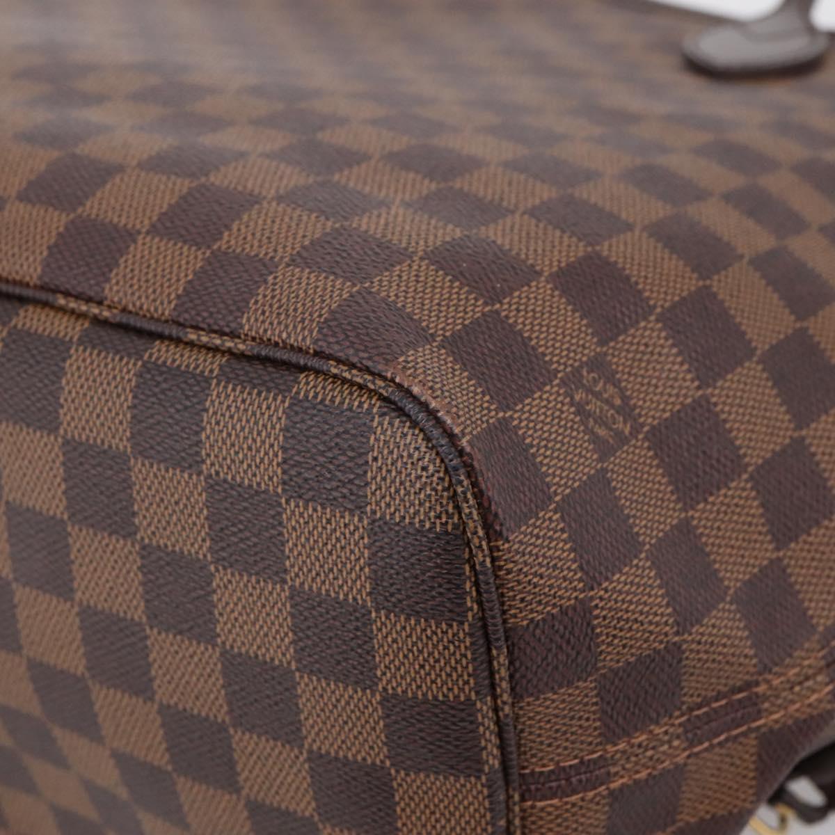 LOUIS VUITTON Damier Ebene Neverfull MM Tote Bag N51105 LV Auth 209908V