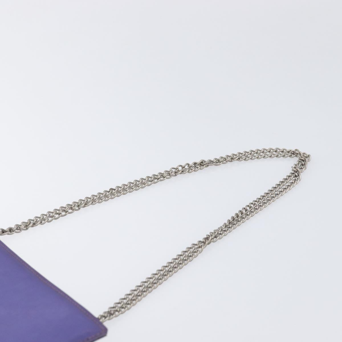 CHANEL hologram Chain Shoulder Bag Vinyl Purple Silver CC Auth 209911V