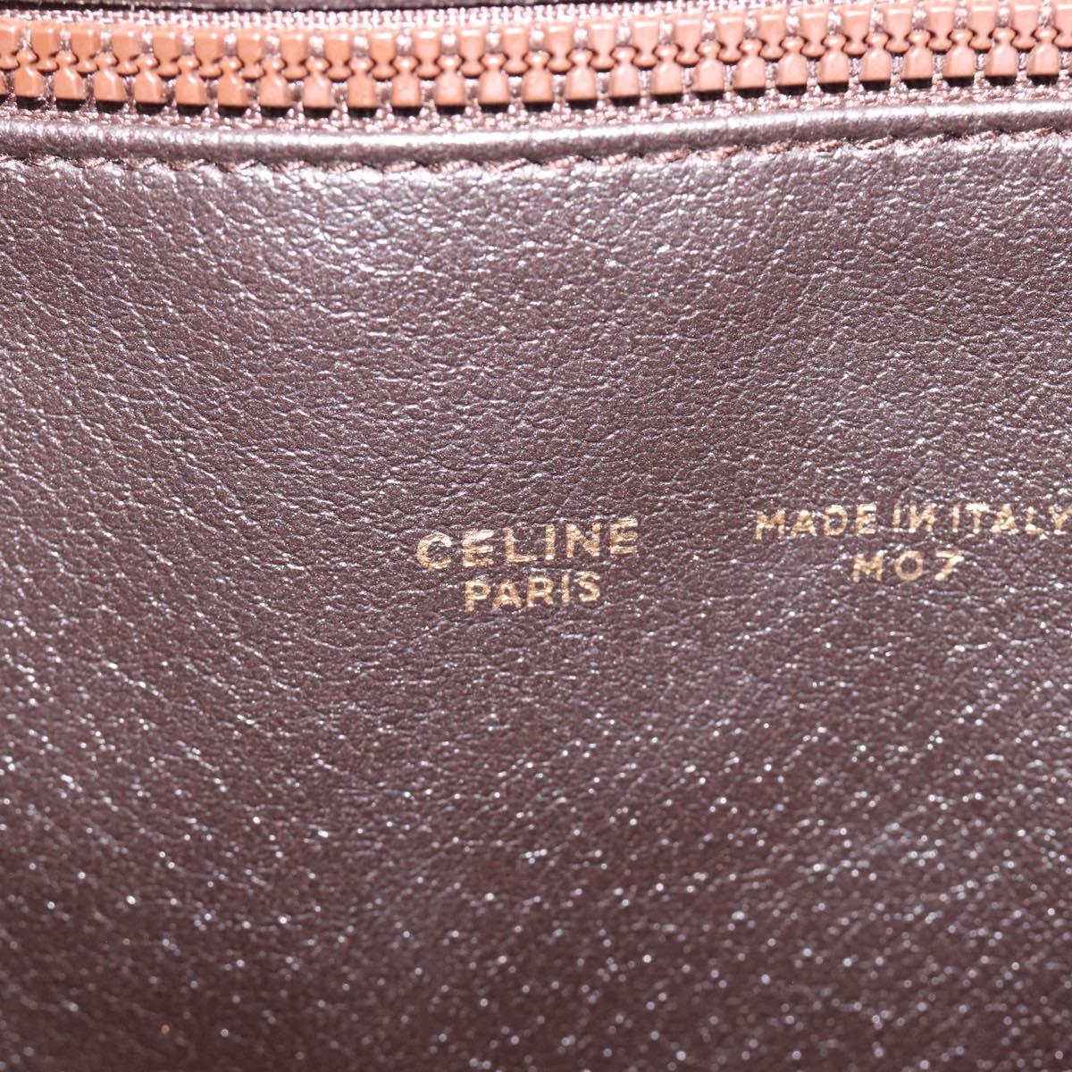 CELINE Macadam Canvas Tote Bag PVC Leather Brown Gold Auth 209918