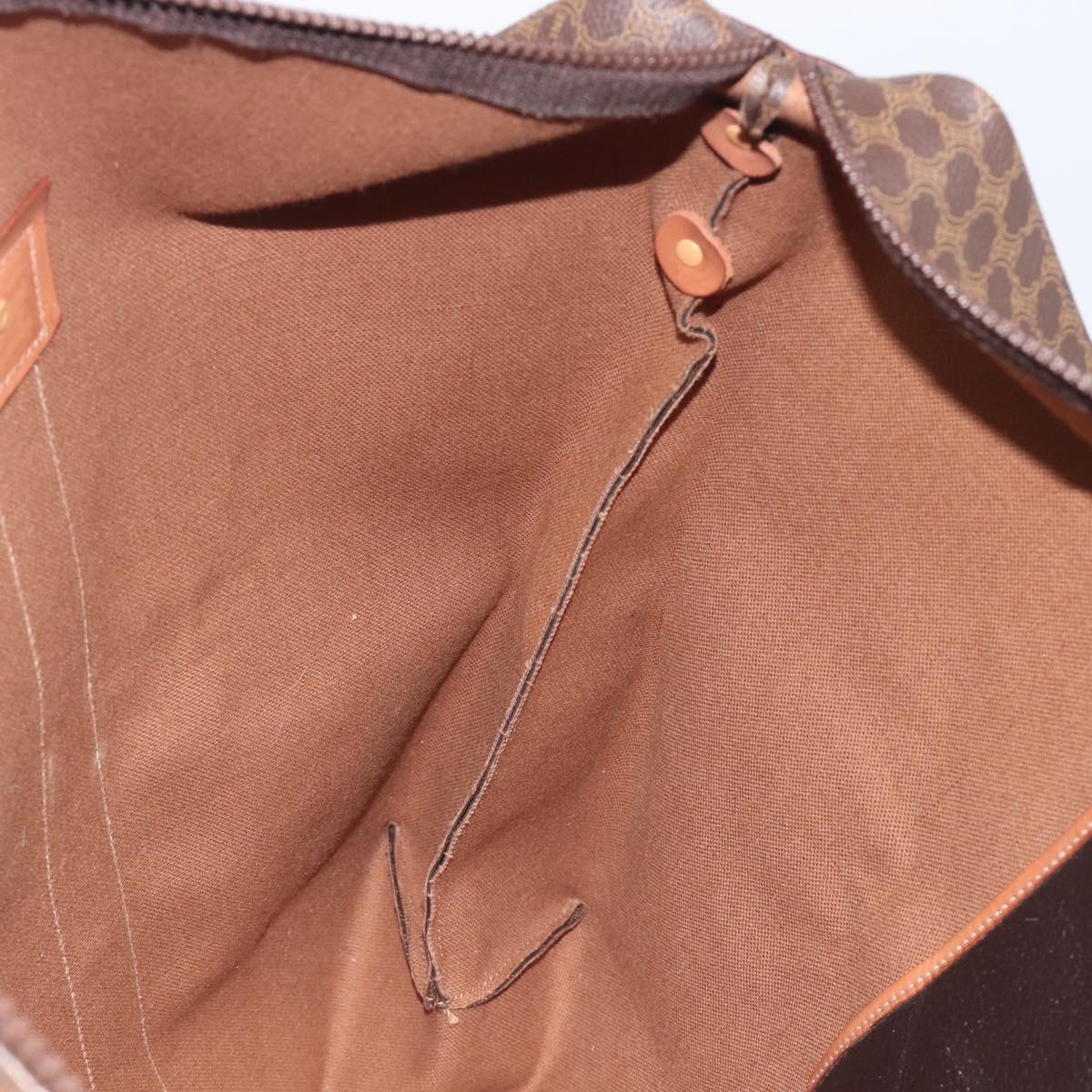 CELINE Macadam Canvas Tote Bag PVC Leather Brown Gold Auth 209918