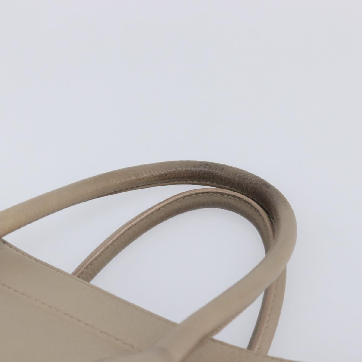 CELINE Luggage Phantom Hand Bag Leather Beige Gold Auth 209927A