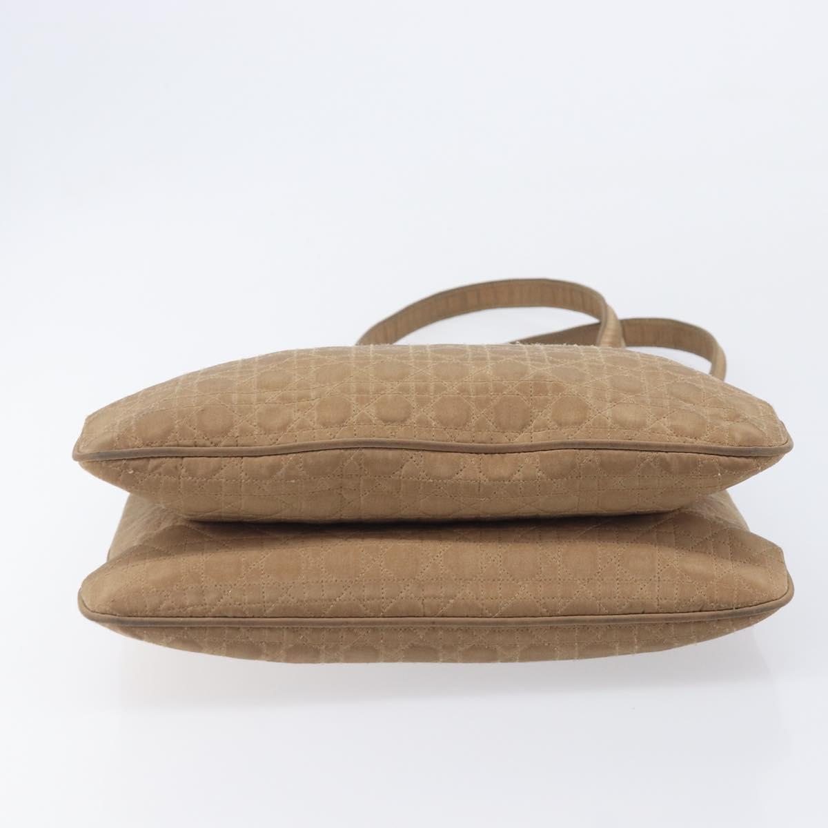 Christian Dior Canage Tote Bag Nylon Beige Gold Auth 209933
