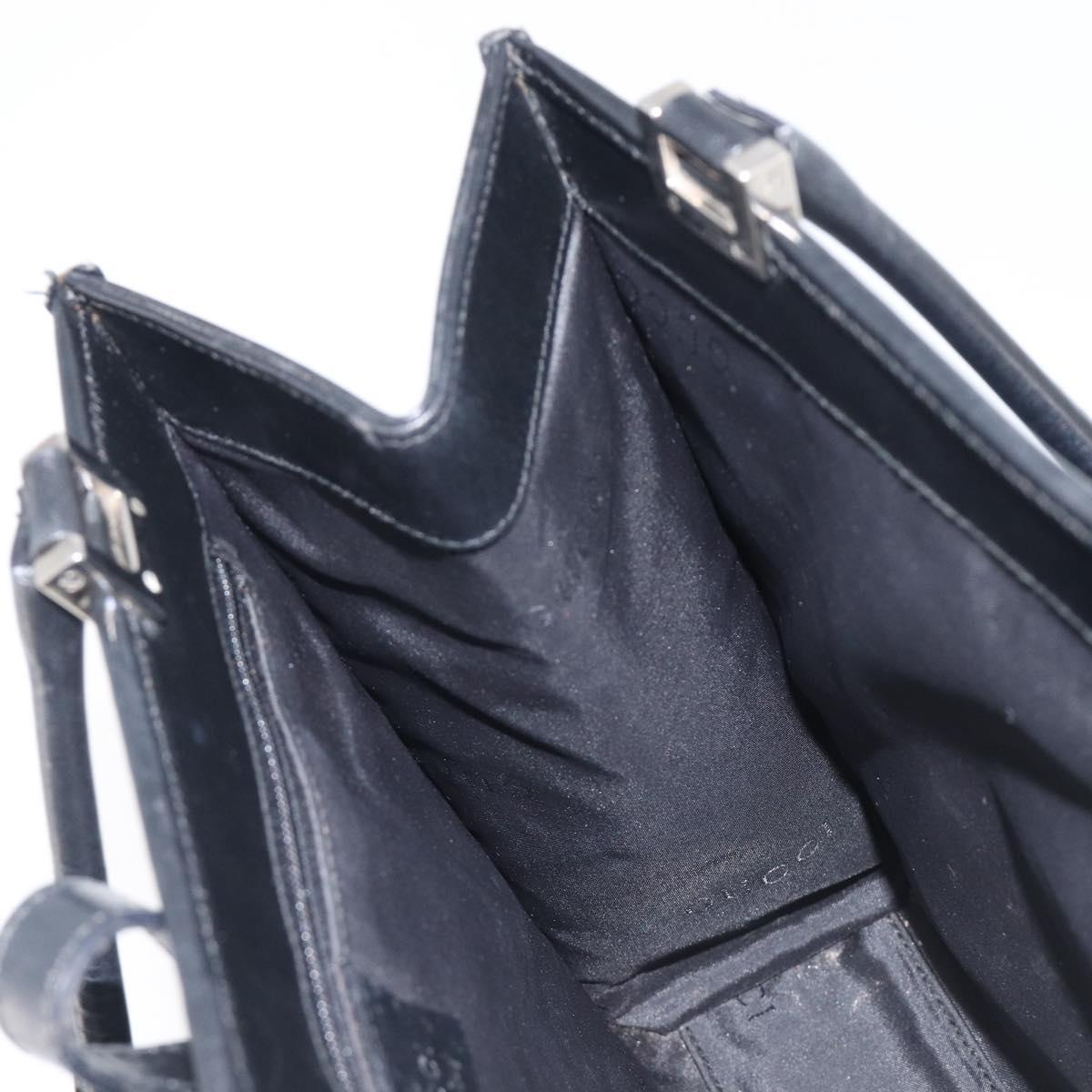 GUCCI Jackie Hand Bag Leather Black Silver 002 1065 Auth 209943V