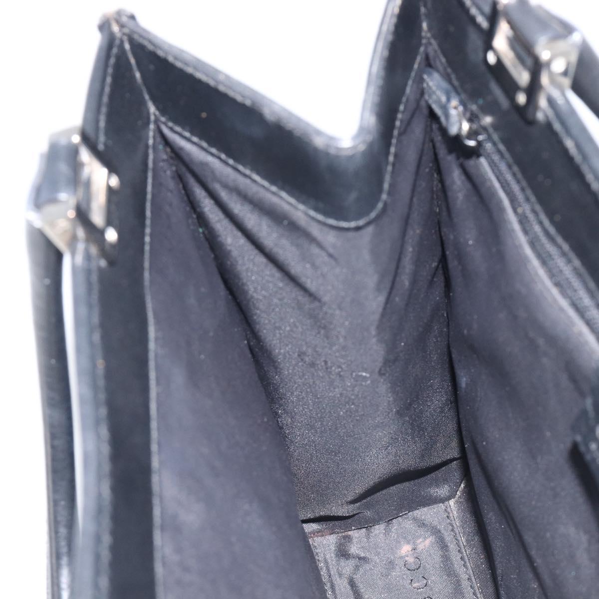 GUCCI Jackie Hand Bag Leather Black Silver 002 1065 Auth 209943V