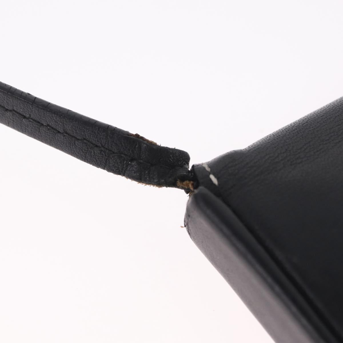 LOEWE Shoulder Pouch Heel Pouch Leather Black Auth 209944