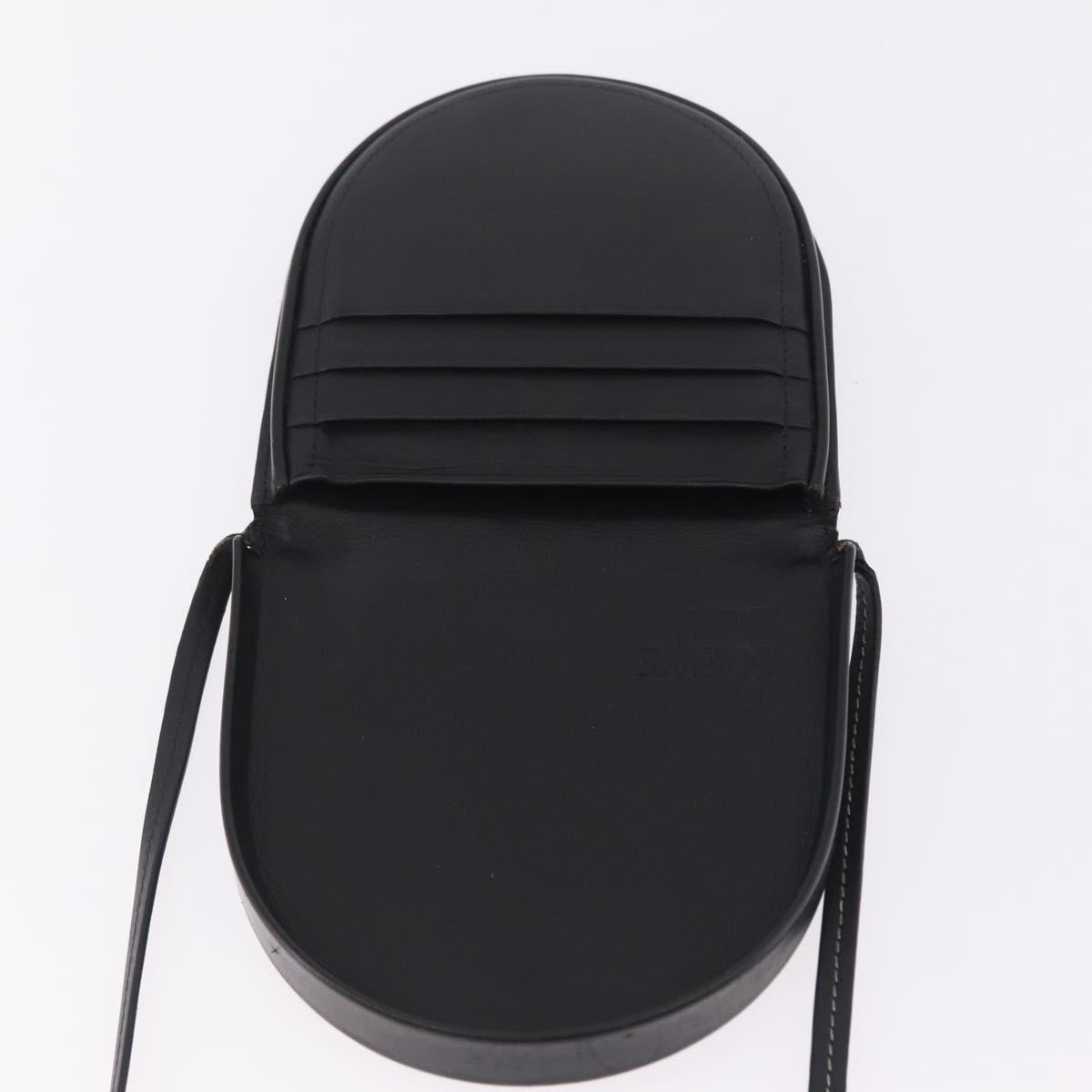 LOEWE Shoulder Pouch Heel Pouch Leather Black Auth 209944