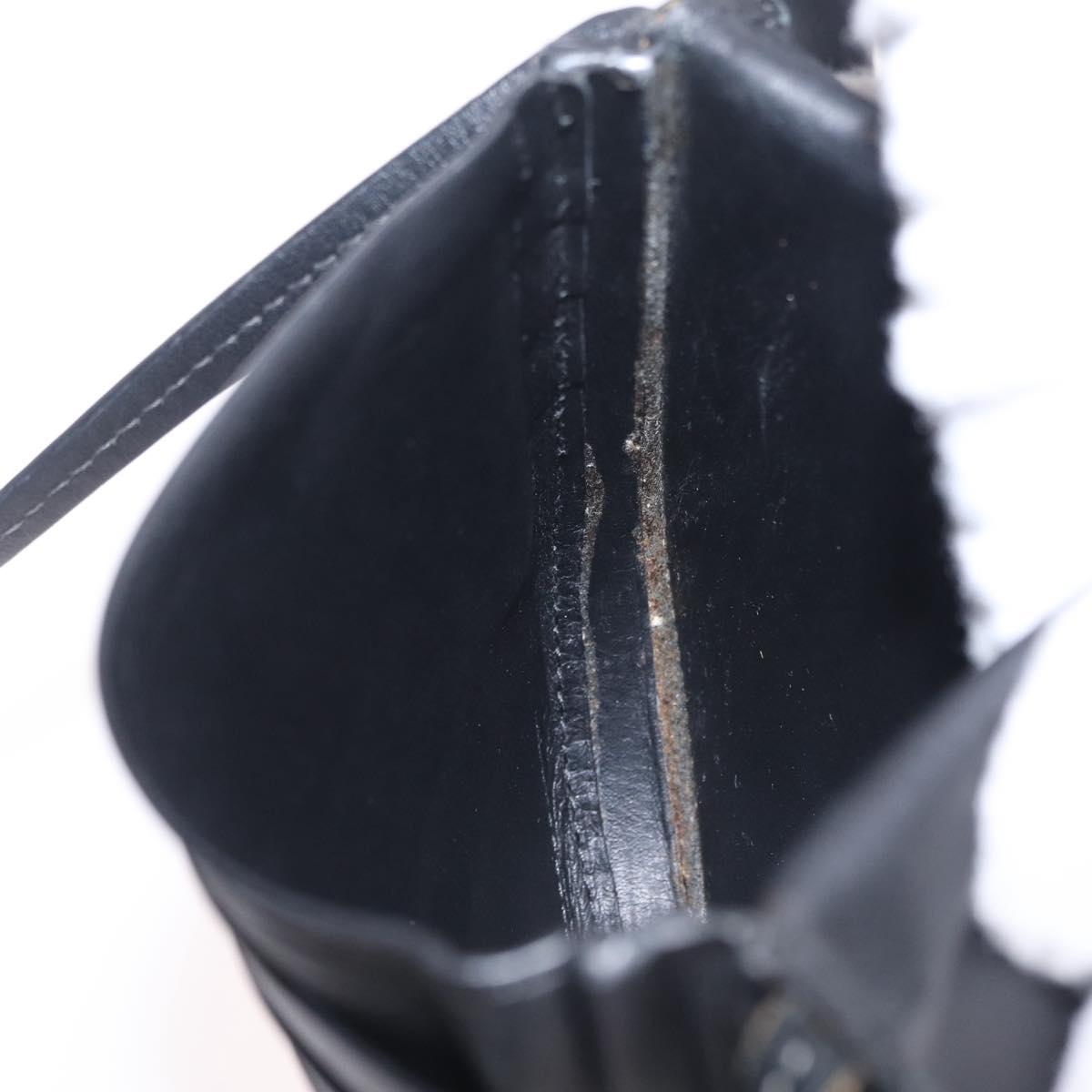LOEWE Shoulder Pouch Heel Pouch Leather Black Auth 209944