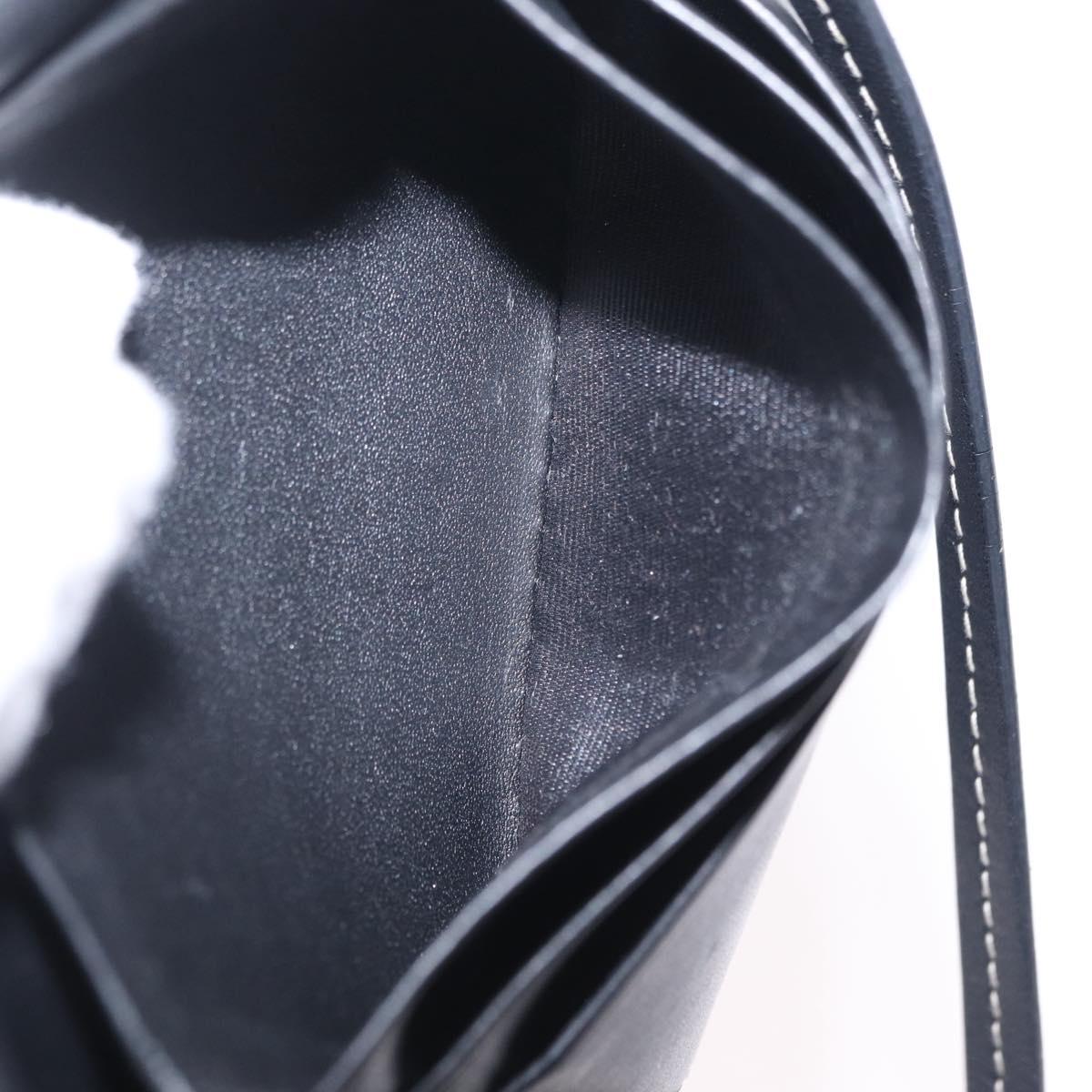 LOEWE Shoulder Pouch Heel Pouch Leather Black Auth 209944