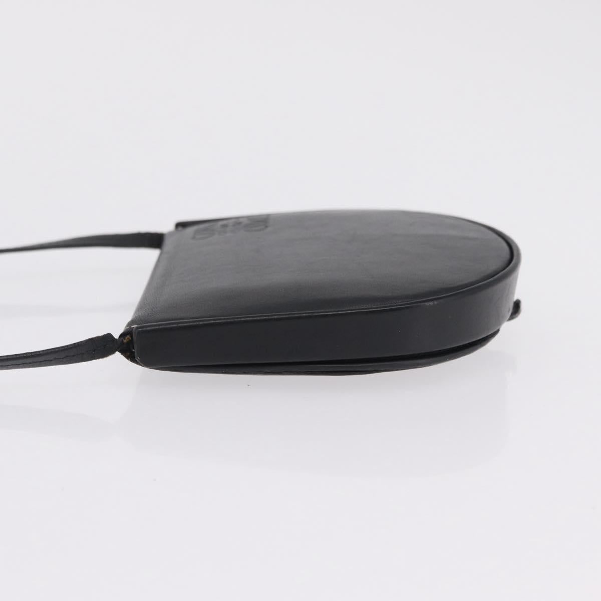 LOEWE Shoulder Pouch Heel Pouch Leather Black Auth 209944