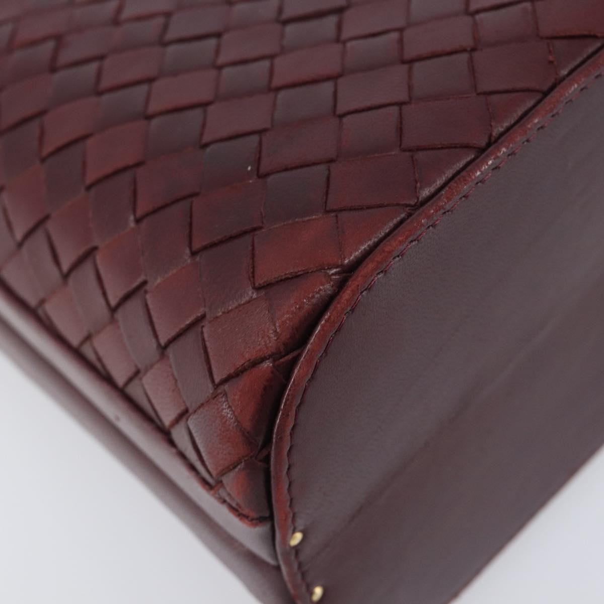 Bottega Veneta INTRECCIATO Hand Bag Leather Red Auth 209946V