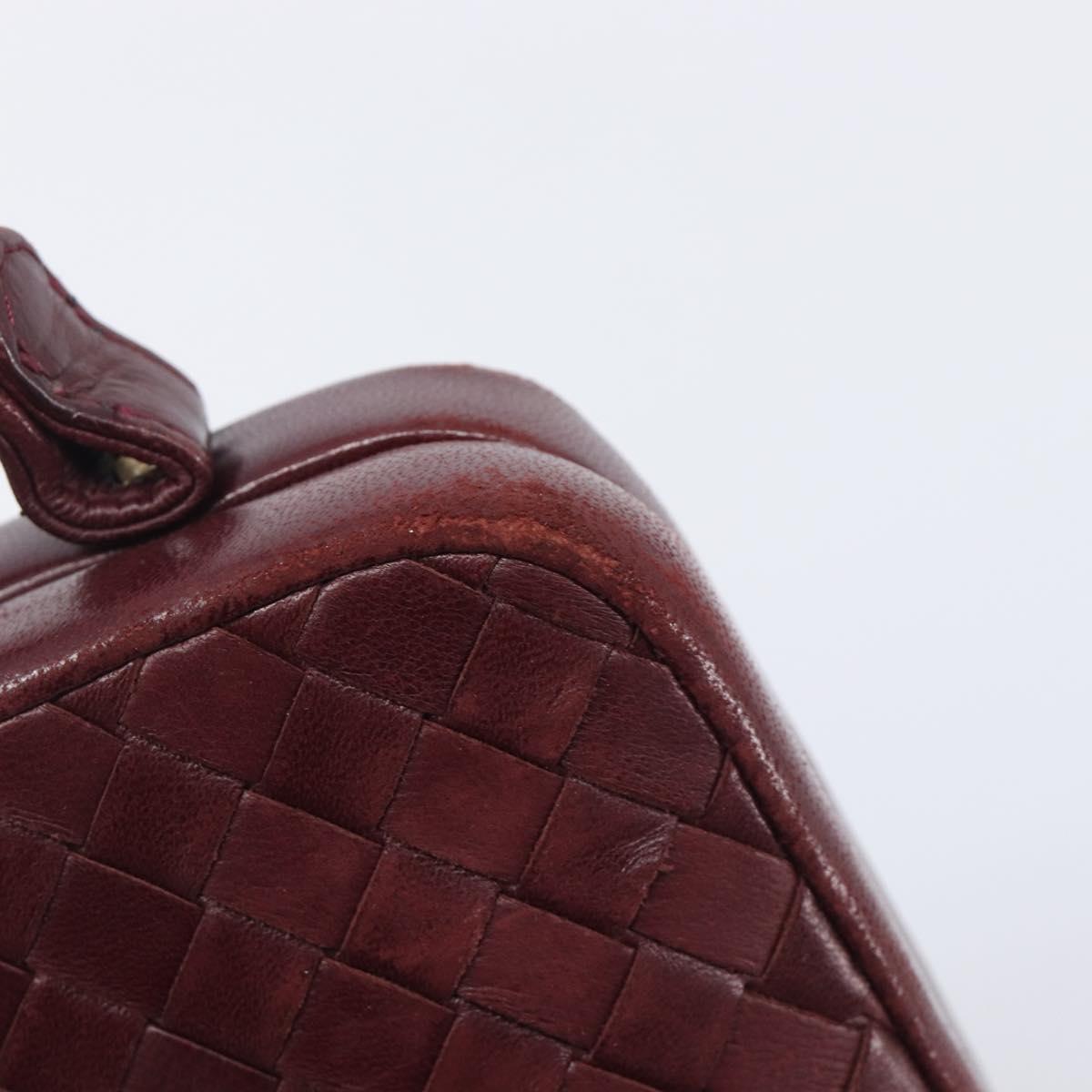 Bottega Veneta INTRECCIATO Hand Bag Leather Red Auth 209946V