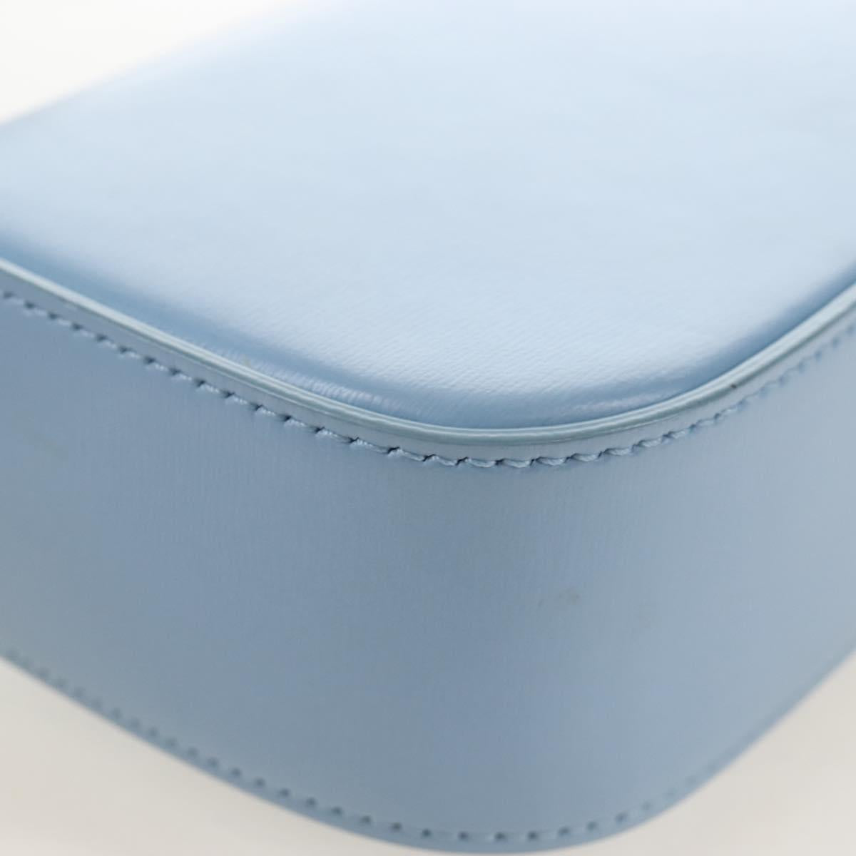 CELINE Triomphe Mini Claude Shoulder Bag Leather Light Blue Auth 209947V
