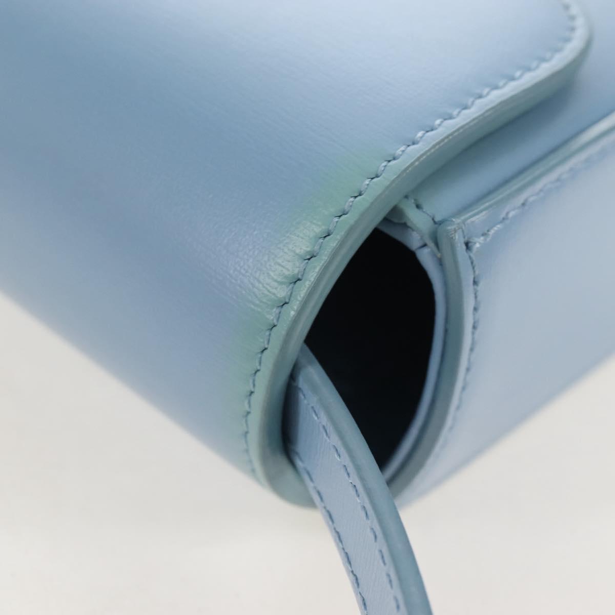 CELINE Triomphe Mini Claude Shoulder Bag Leather Light Blue Auth 209947V