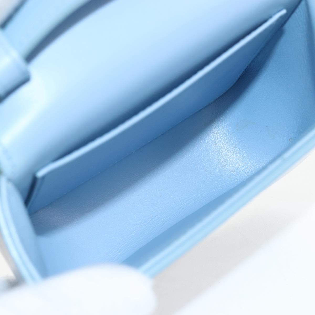 CELINE Triomphe Mini Claude Shoulder Bag Leather Light Blue Auth 209947V