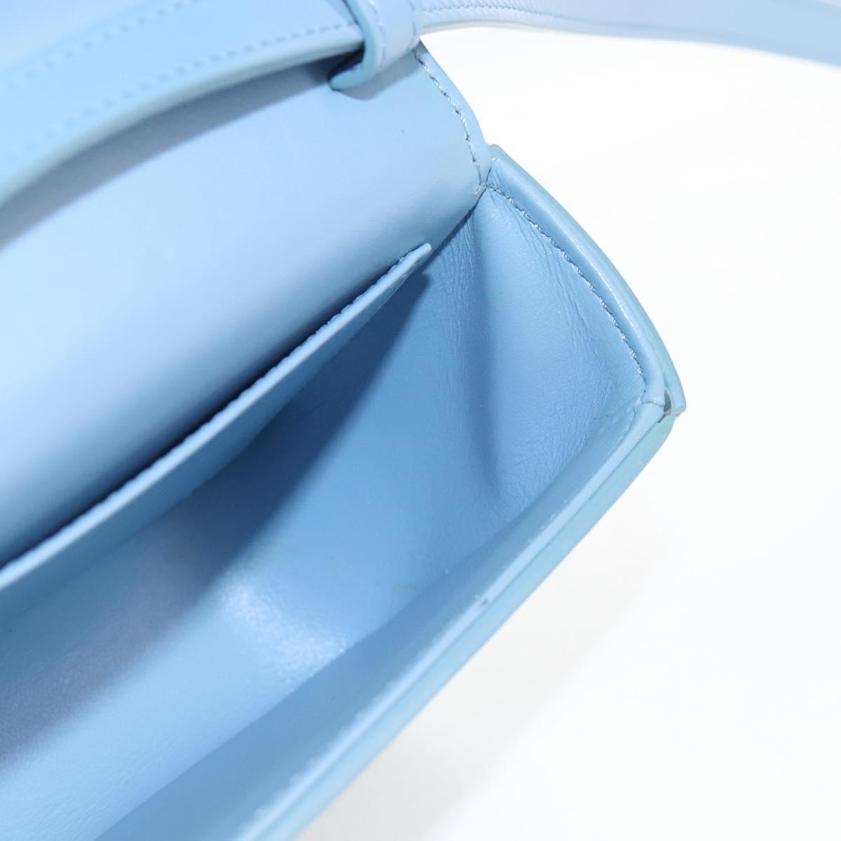 CELINE Triomphe Mini Claude Shoulder Bag Leather Light Blue Auth 209947V