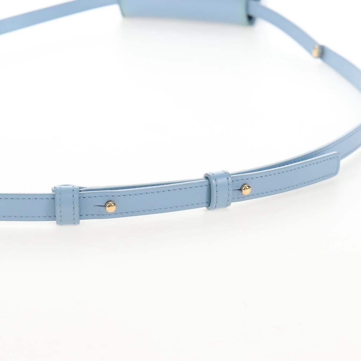 CELINE Triomphe Mini Claude Shoulder Bag Leather Light Blue Auth 209947V
