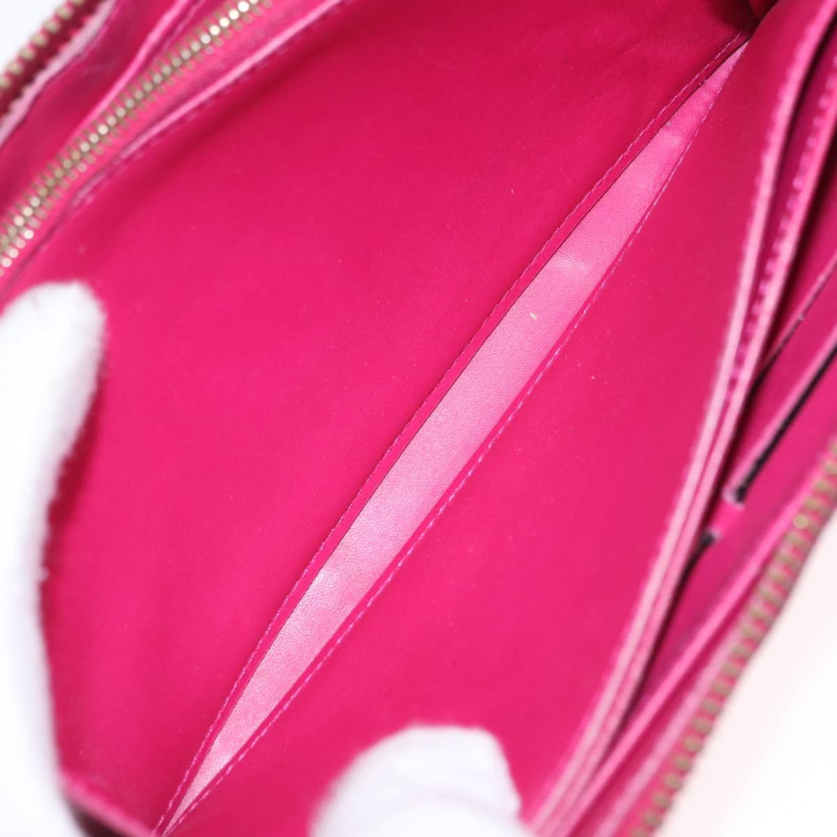 LOUIS VUITTON Monogram Vernis Ikat Flower Zippy Wallet Pink M90019 Auth 209948A
