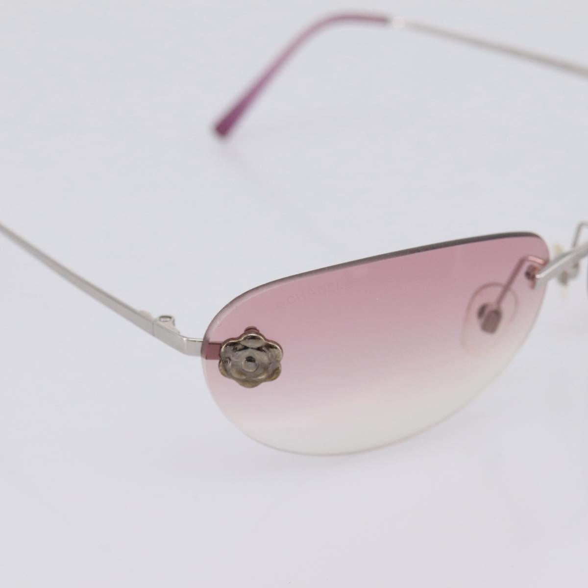 CHANEL Camelia Sunglasses Metal Pink CC Auth 209949V