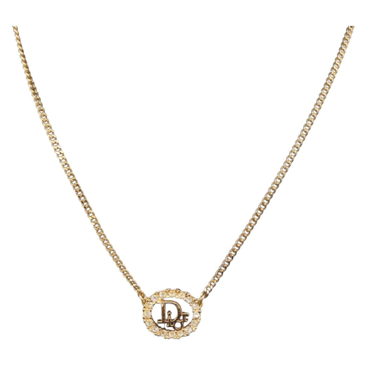 Christian Dior Necklace metal Gold Auth 209951V