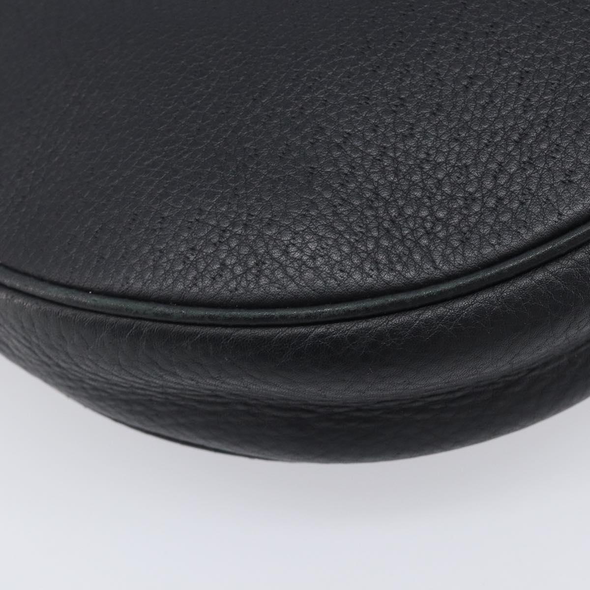 Salvatore Ferragamo Gancini Shoulder Bag Leather Black Gold Auth 209958A