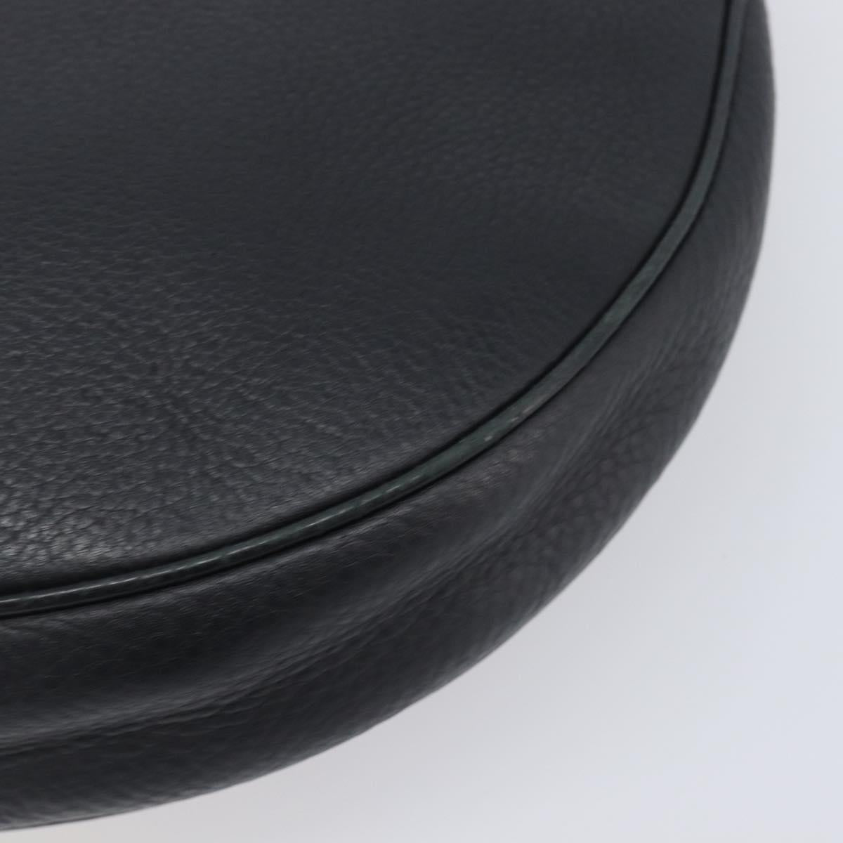 Salvatore Ferragamo Gancini Shoulder Bag Leather Black Gold Auth 209958A