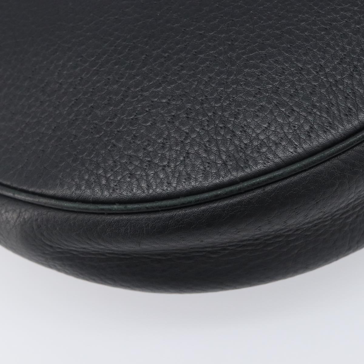 Salvatore Ferragamo Gancini Shoulder Bag Leather Black Gold Auth 209958A