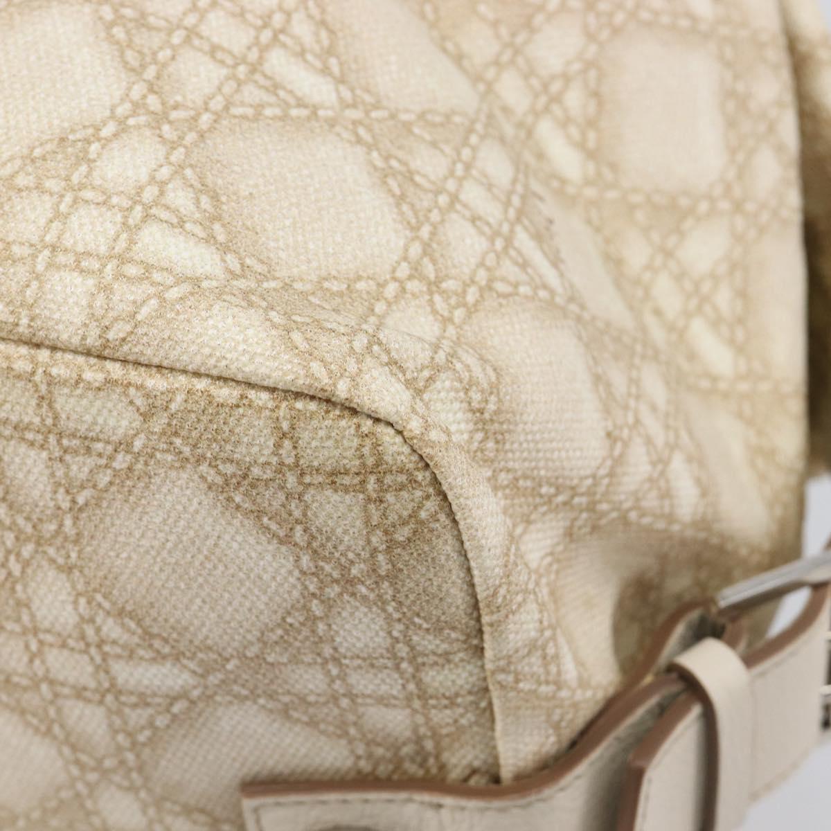 Christian Dior Panarea Hand Bag Canvas Ivory Silver Auth 209976A