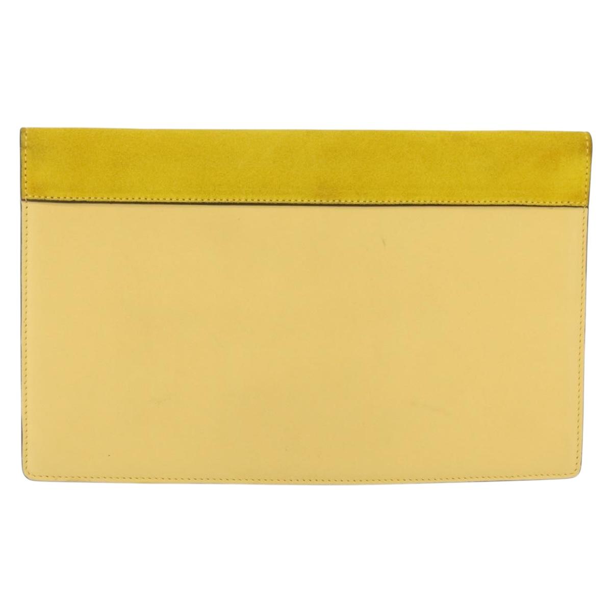 CELINE Clutch Bag Suede Calfskin leather Multicolor Silver Auth 209979A