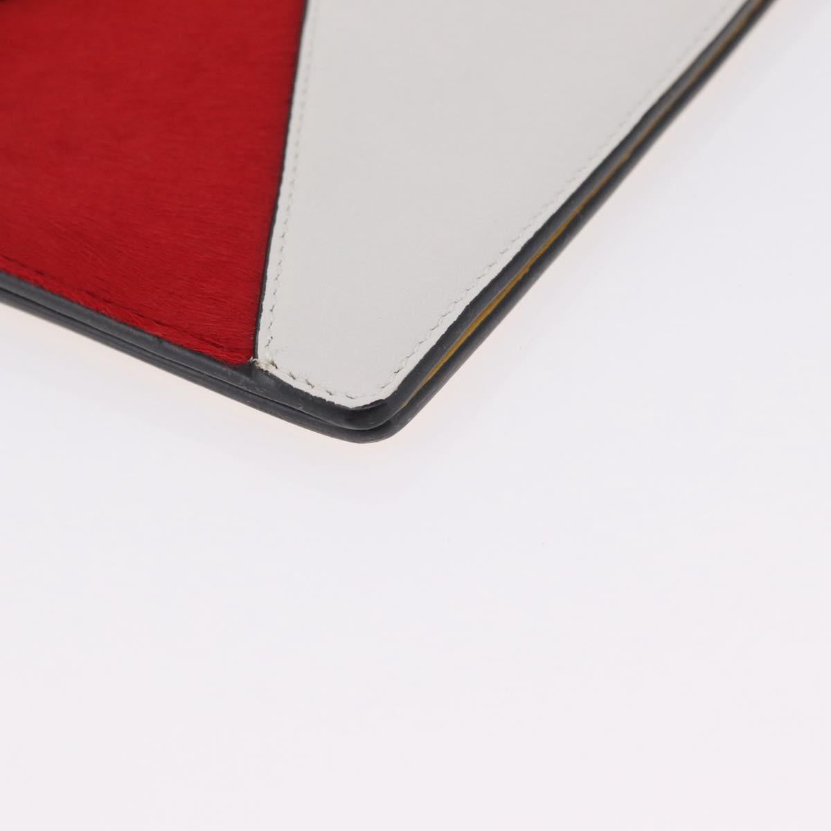 CELINE Clutch Bag Suede Calfskin leather Multicolor Silver Auth 209979A